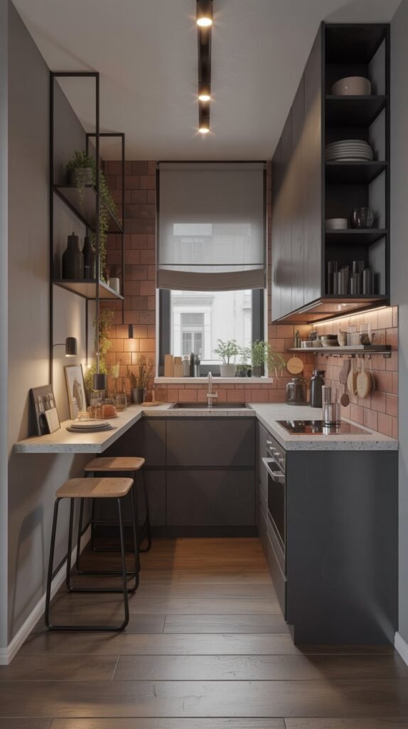 dark theme small kitchen ideas