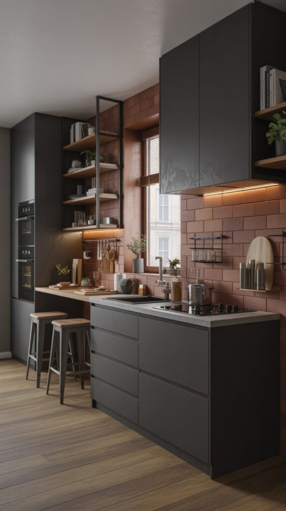  small kitchen black theme ideas