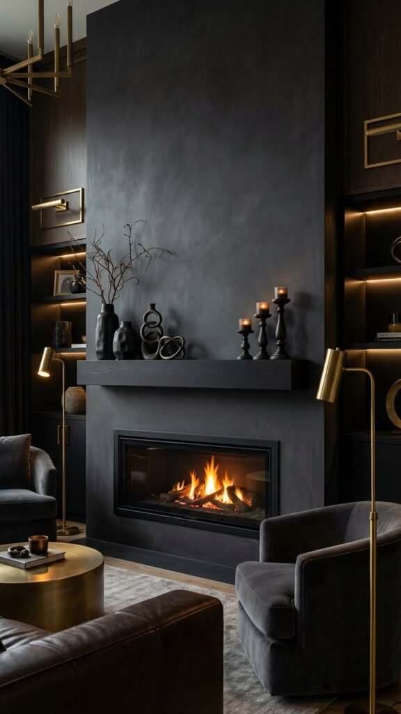 fall fireplace decor