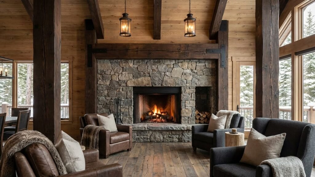 best rustic fireplace