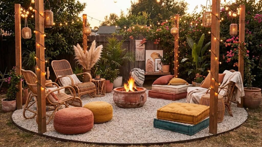 backyard fire pit area ideas
