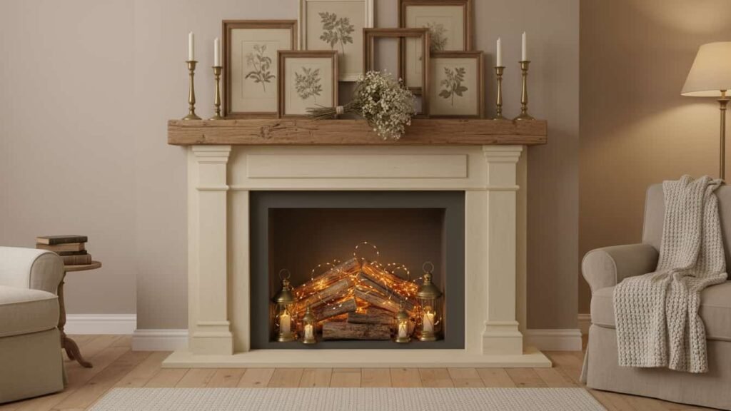 diy faux fireplace wall