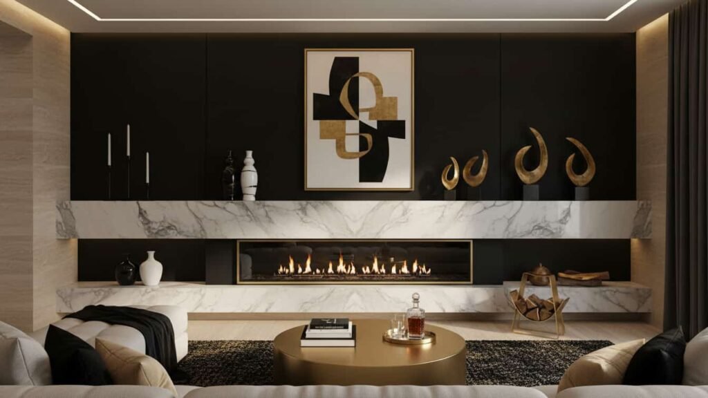 farmhouse fireplace mantel decor