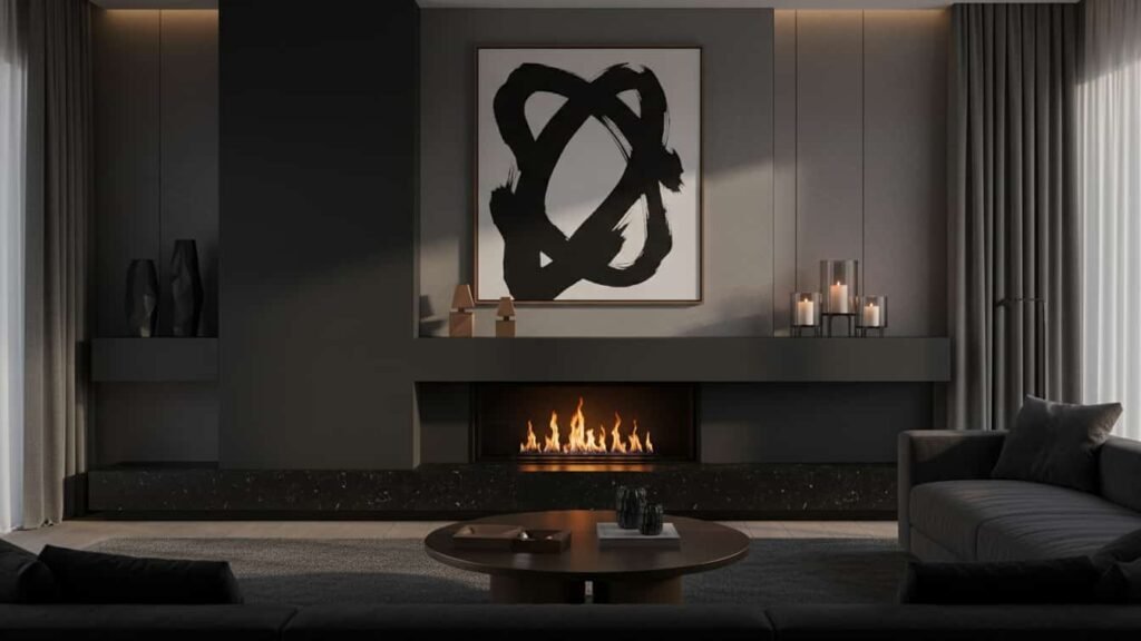 fireplace mantel as decor