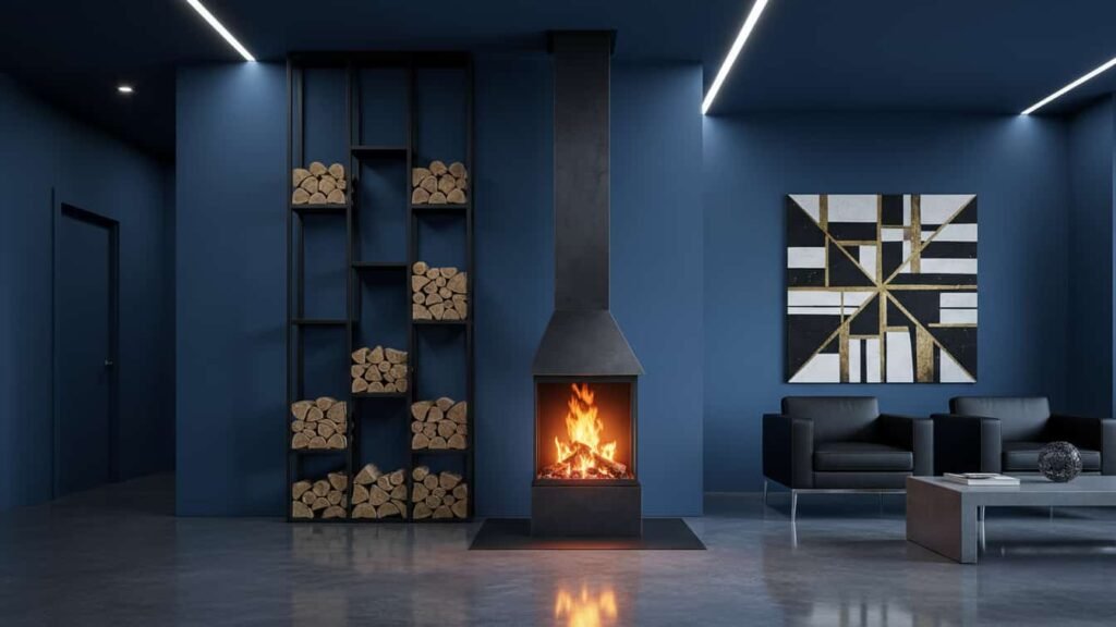 freestanding fireplace indoor