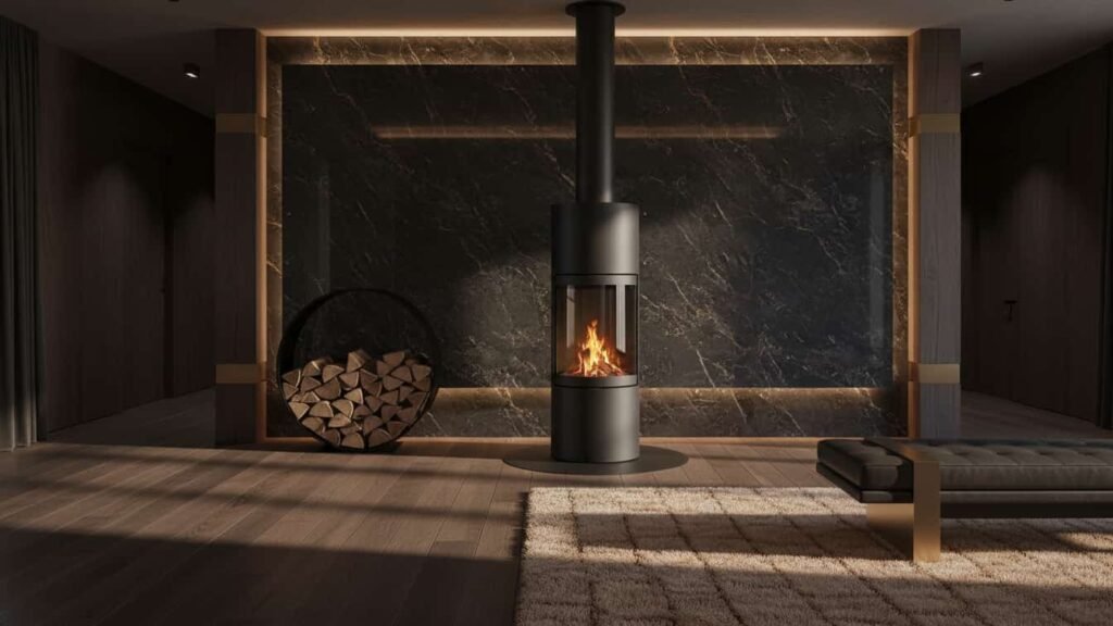 gas freestanding fireplace