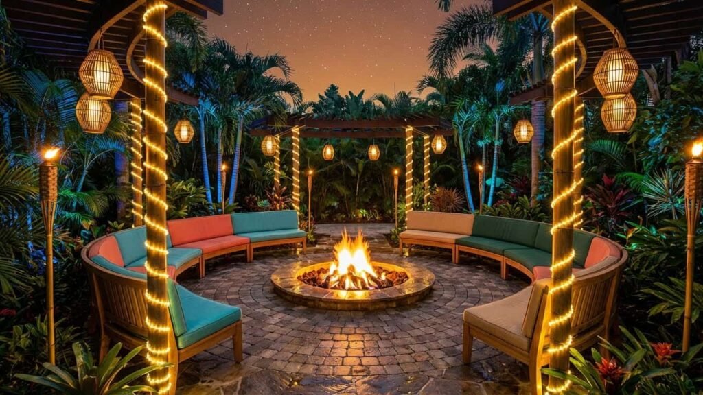 round fire pit area ideas