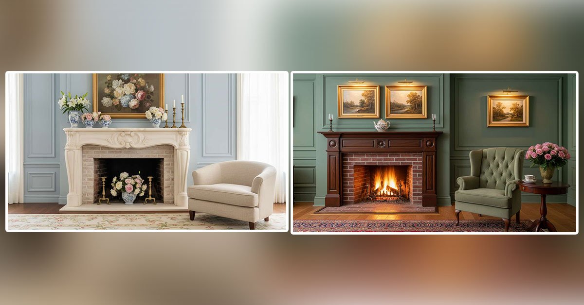 traditional fireplace